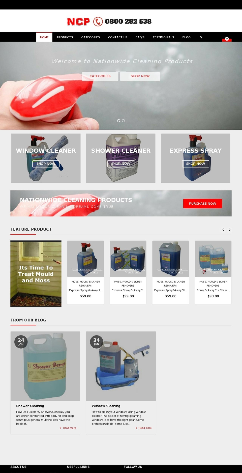 cleaningproducts.net.nz shopify website screenshot