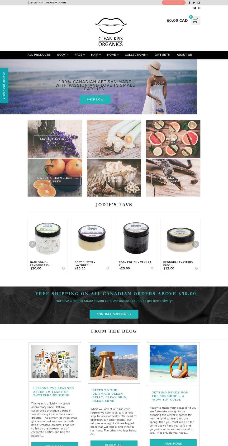 CLEAN KISS ORGANICS - 08-30-2016 Shopify theme site example cleankissesorganics.com