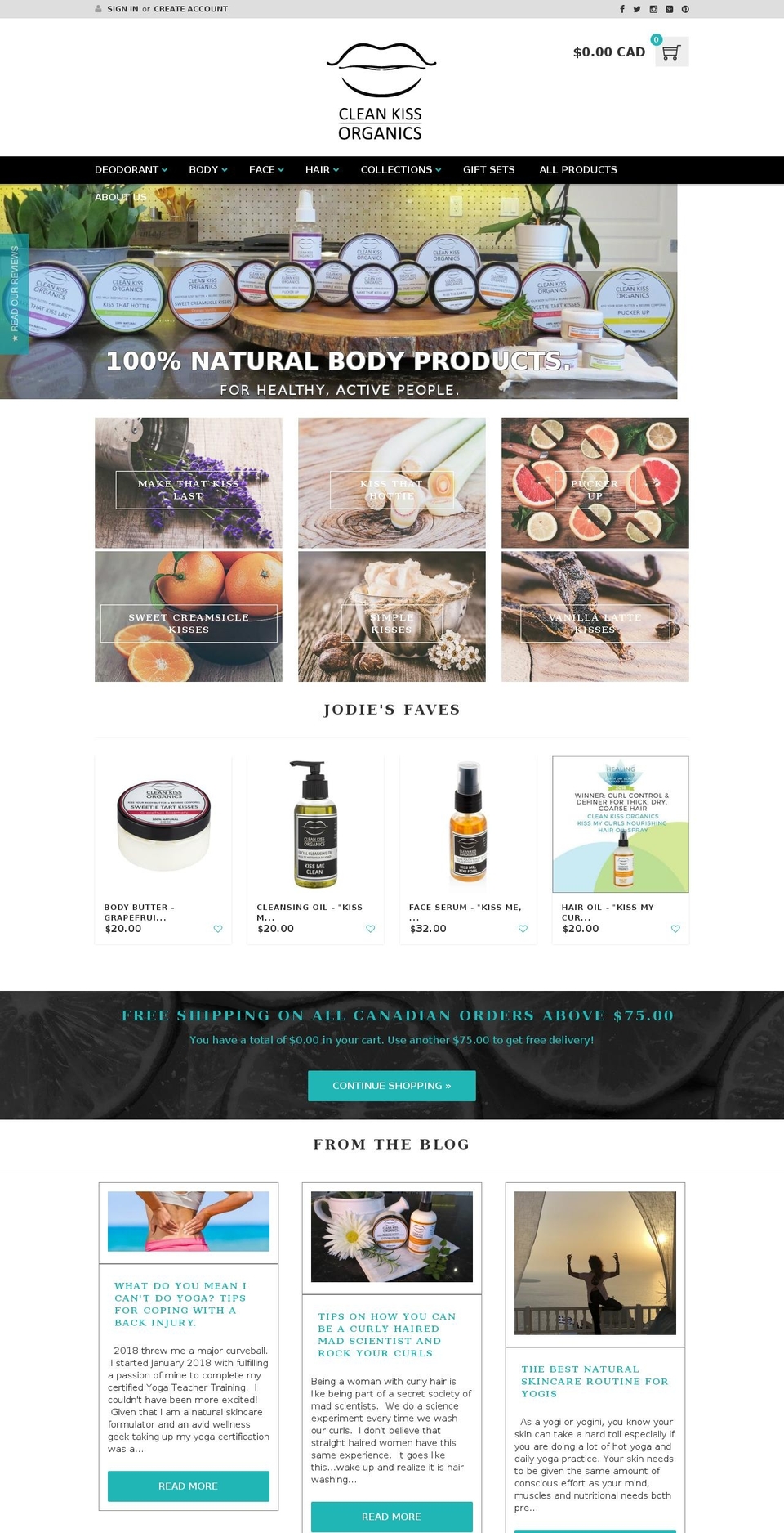 CLEAN KISS ORGANICS - 08-30-2016 Shopify theme site example cleankissorganic.com