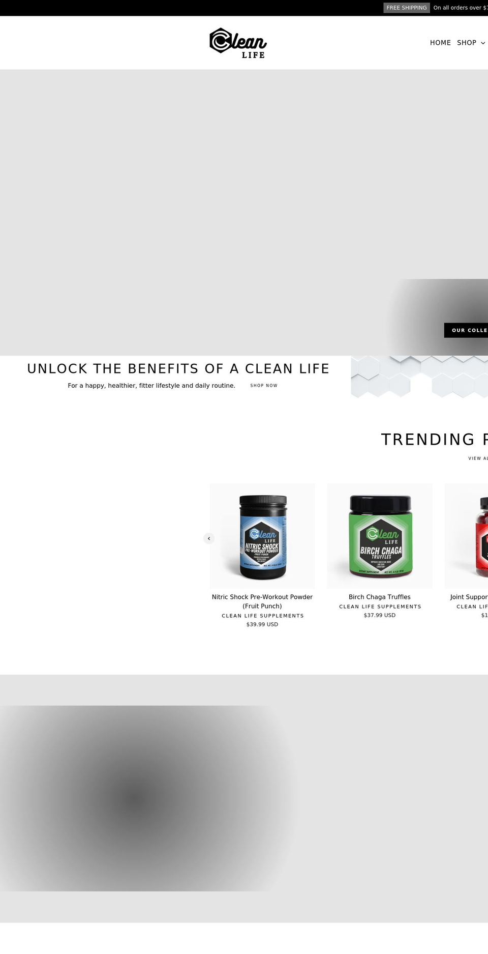 cleanlifesupplements.com shopify website screenshot