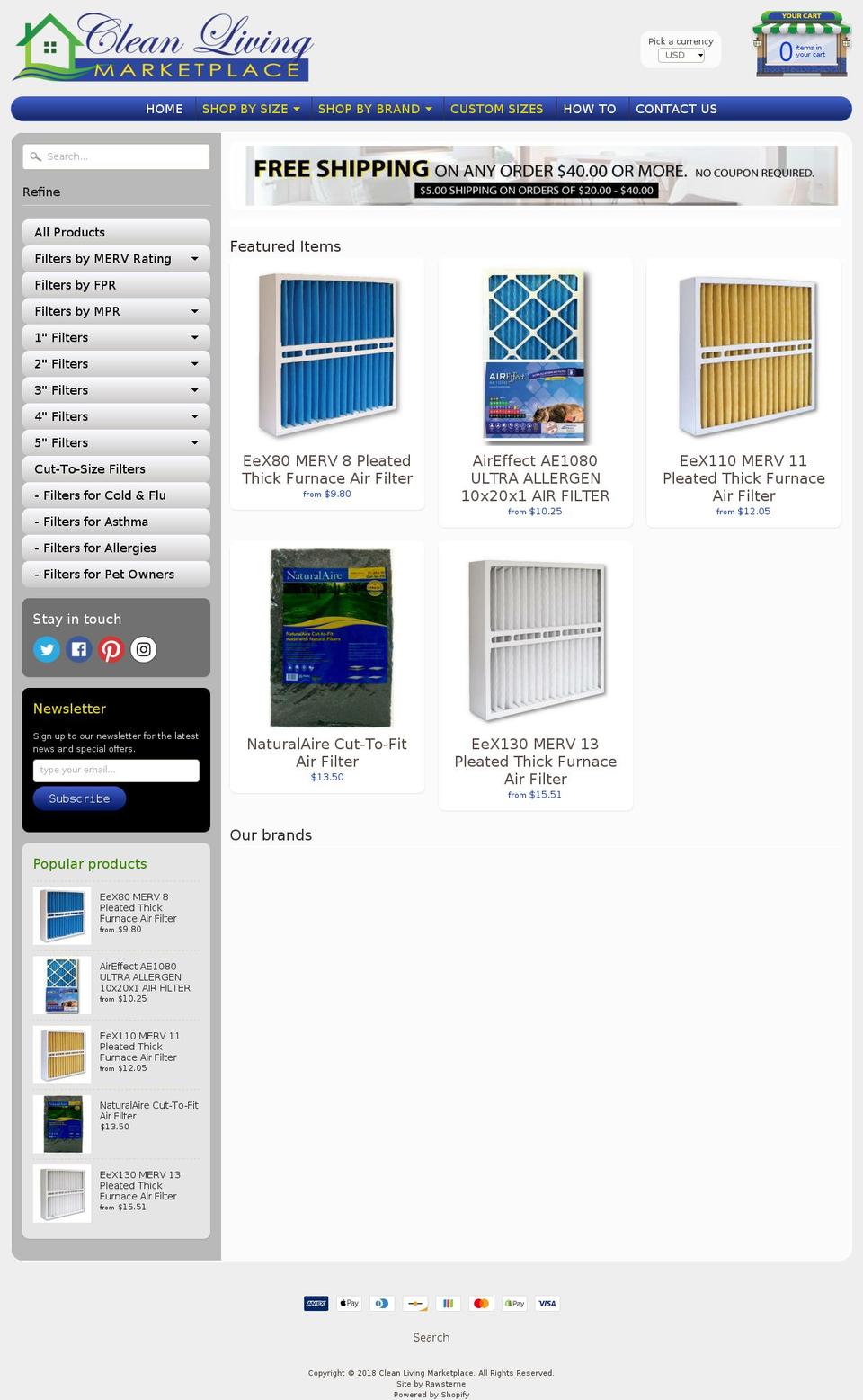 cleanlivingmarketplace.com — Shopify storefront screenshot