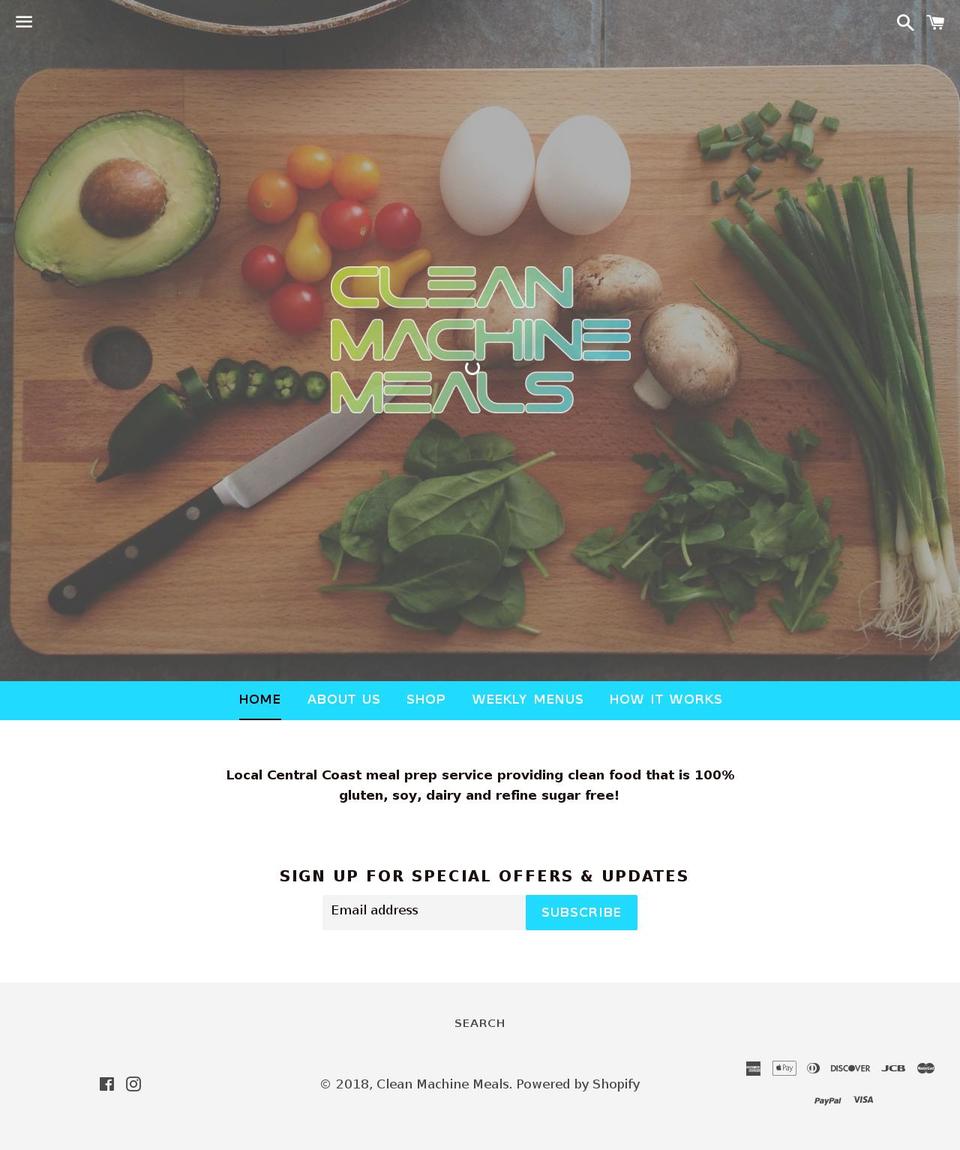 cleanmachinemeals.com shopify website screenshot