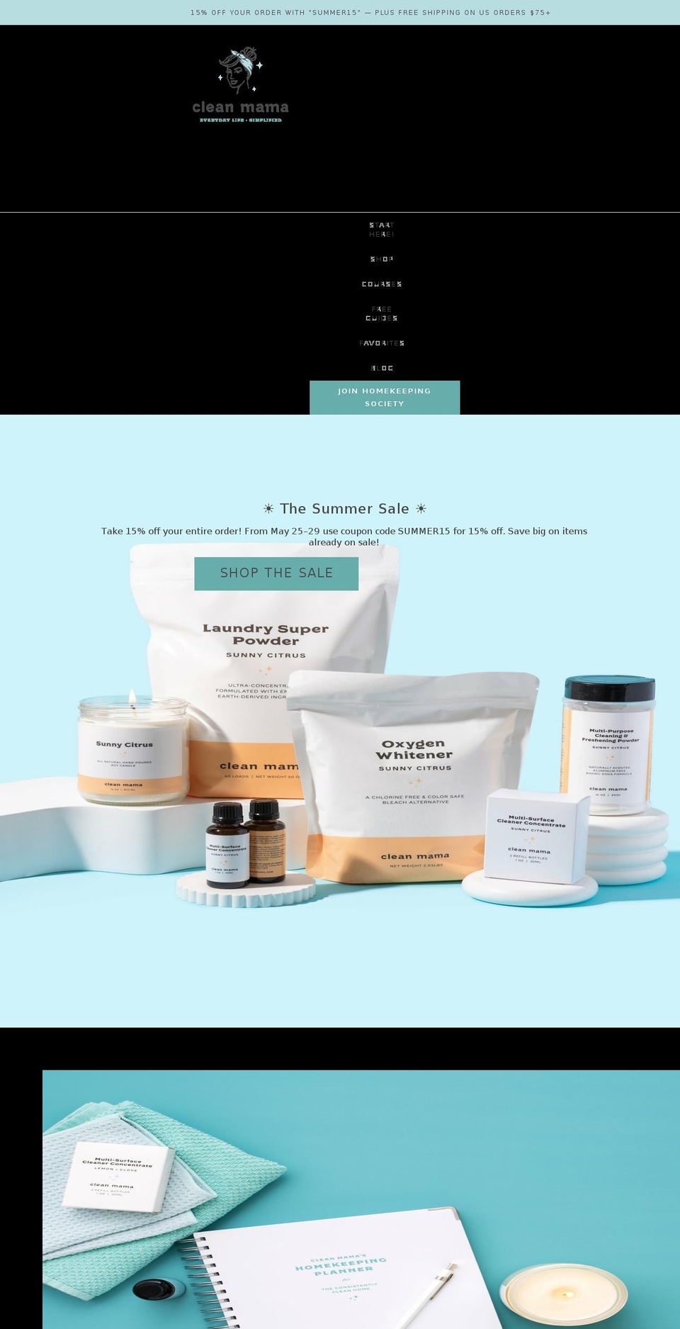 cleanmamahome.net shopify website screenshot