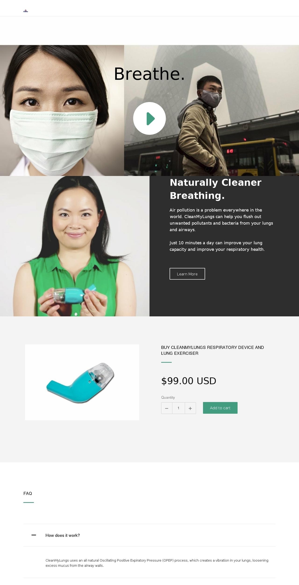 cleanmylung.com shopify website screenshot