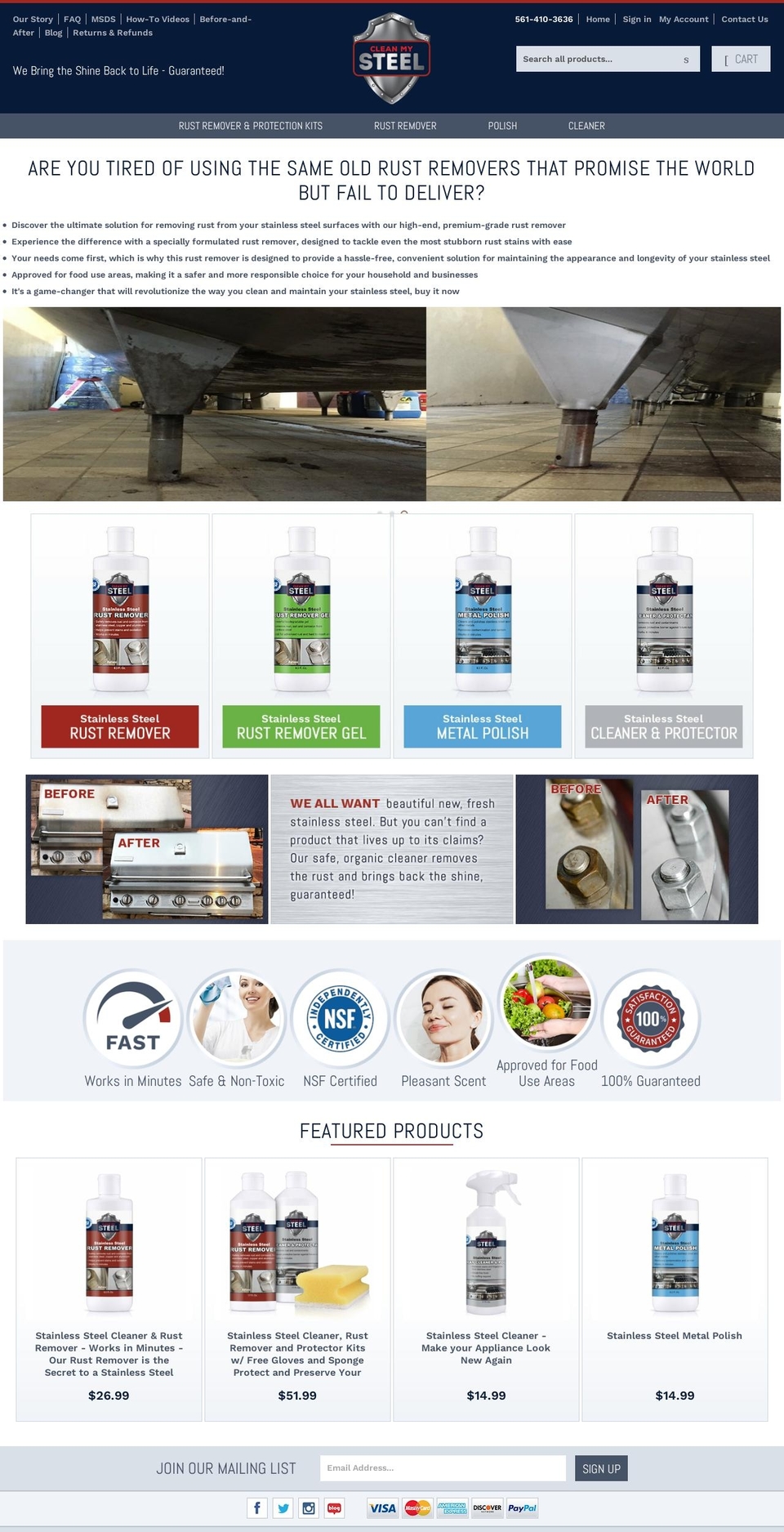 NinjaTemplates Design Shopify theme site example cleanmysteel.com