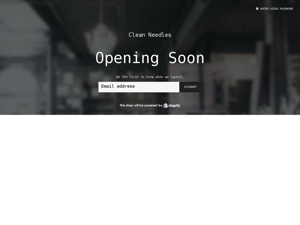 cleanneedlesonline.com shopify website screenshot
