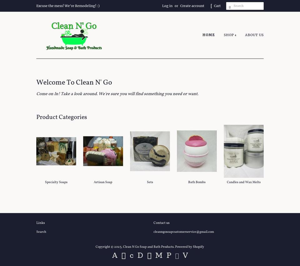 cleanngosoapandbath.com — Shopify storefront screenshot