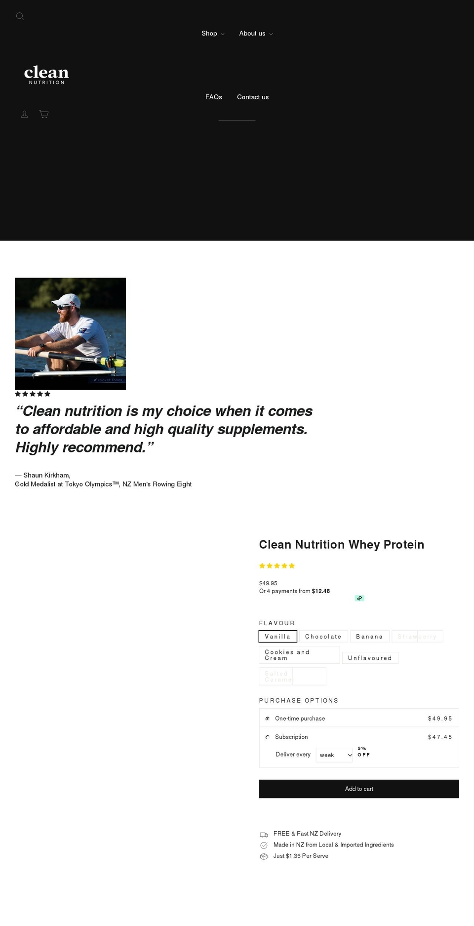 cleannutrition.co.nz shopify website screenshot