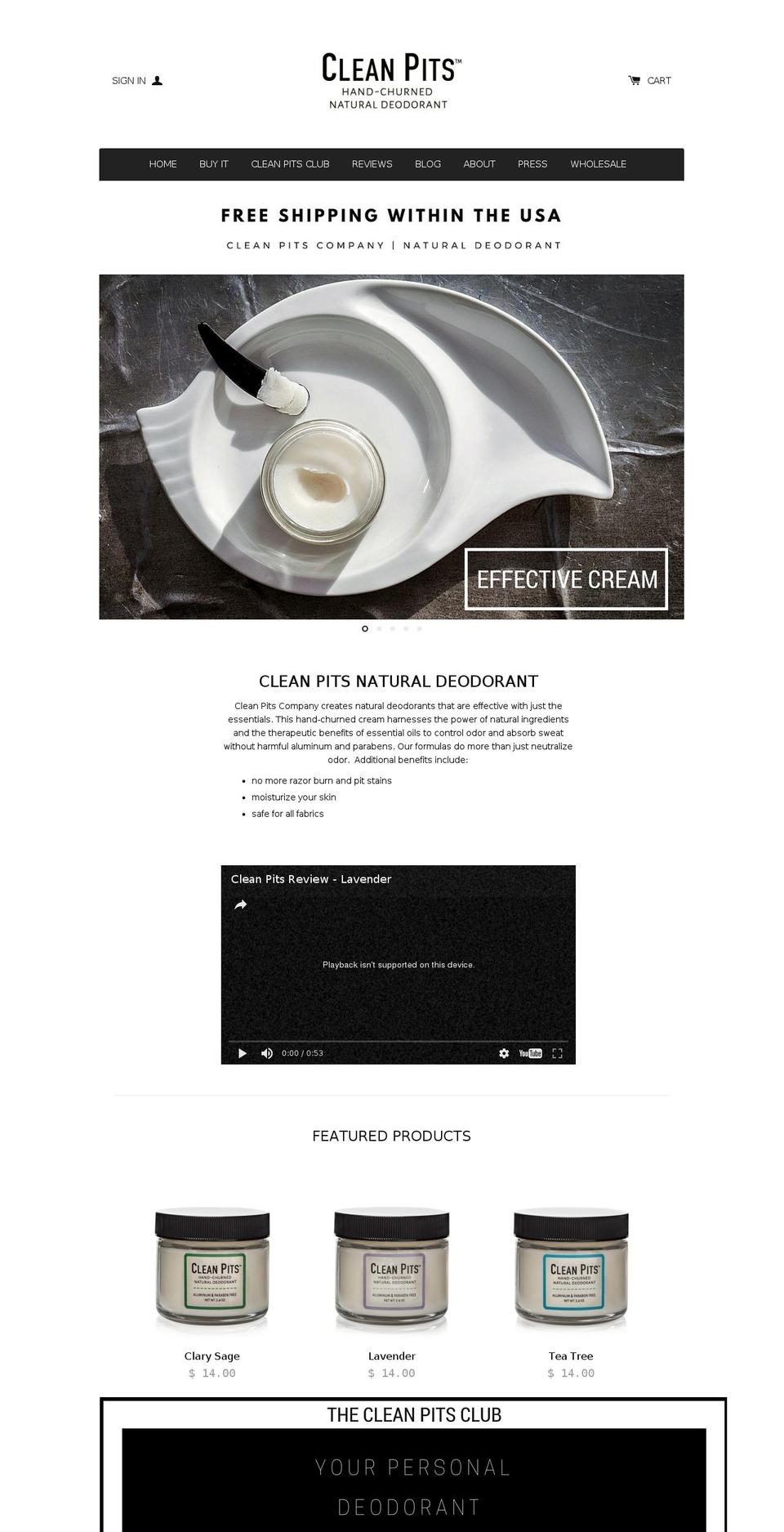 cleanpitscompany.com shopify website screenshot
