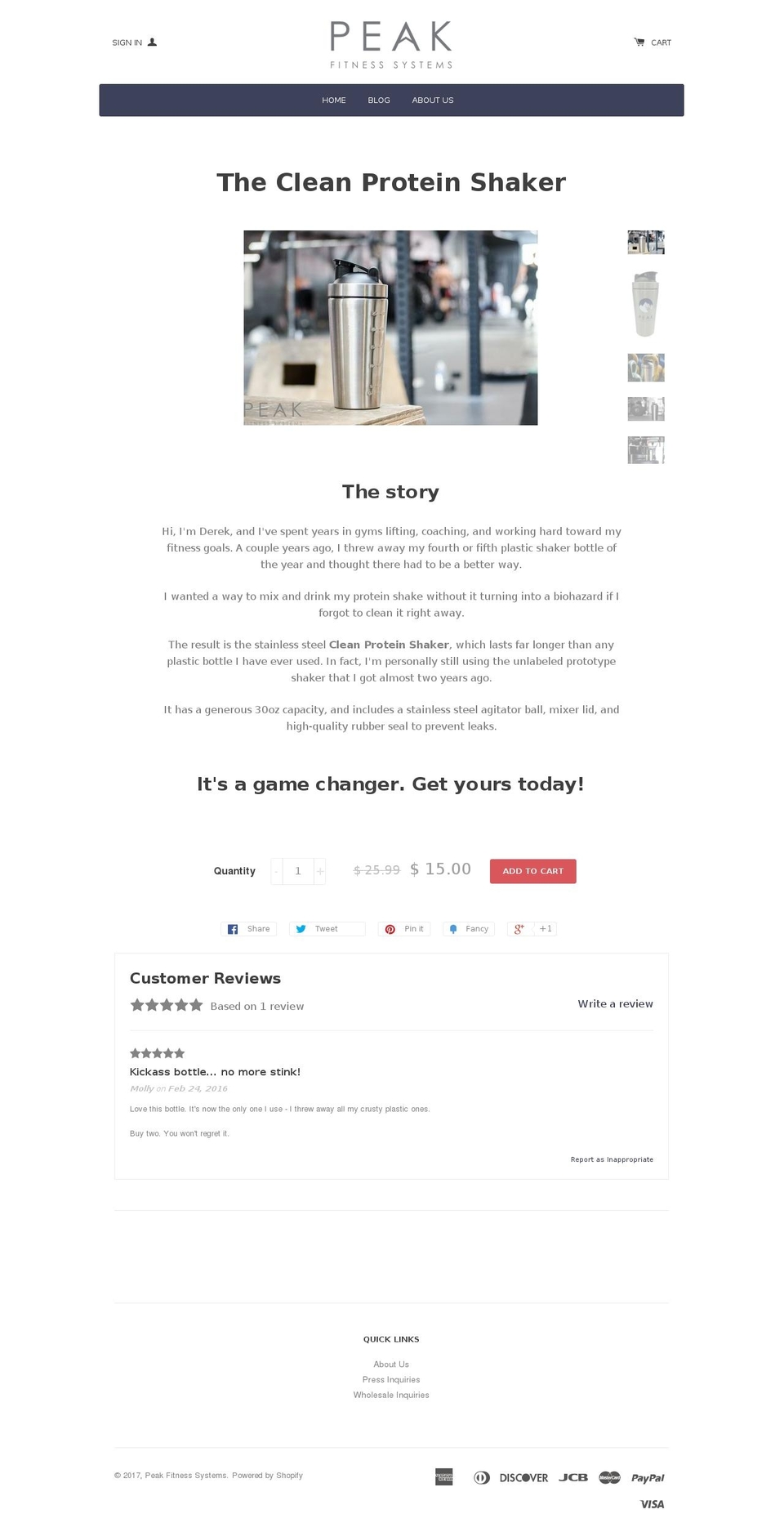 cleanproteinshaker.com shopify website screenshot