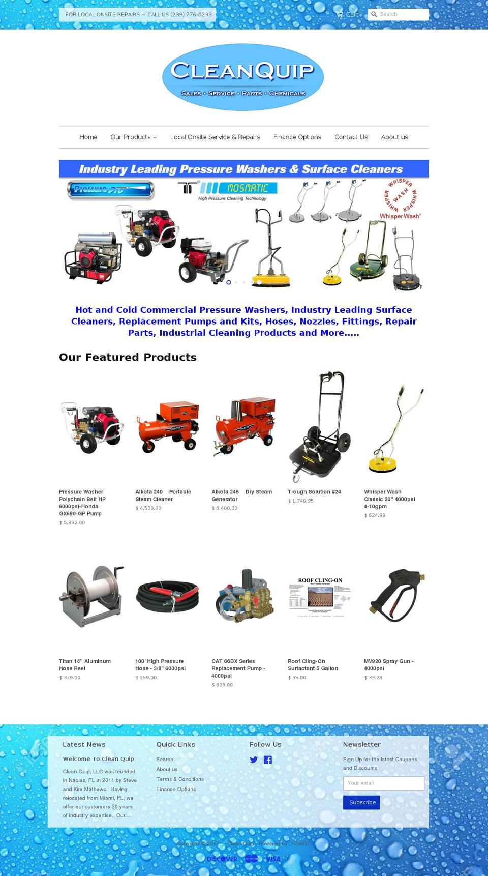 cleanquip.com shopify website screenshot