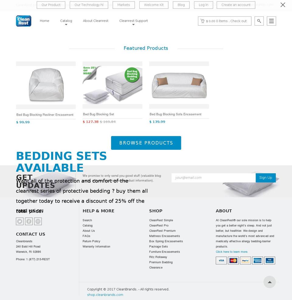 cleanrest.biz shopify website screenshot