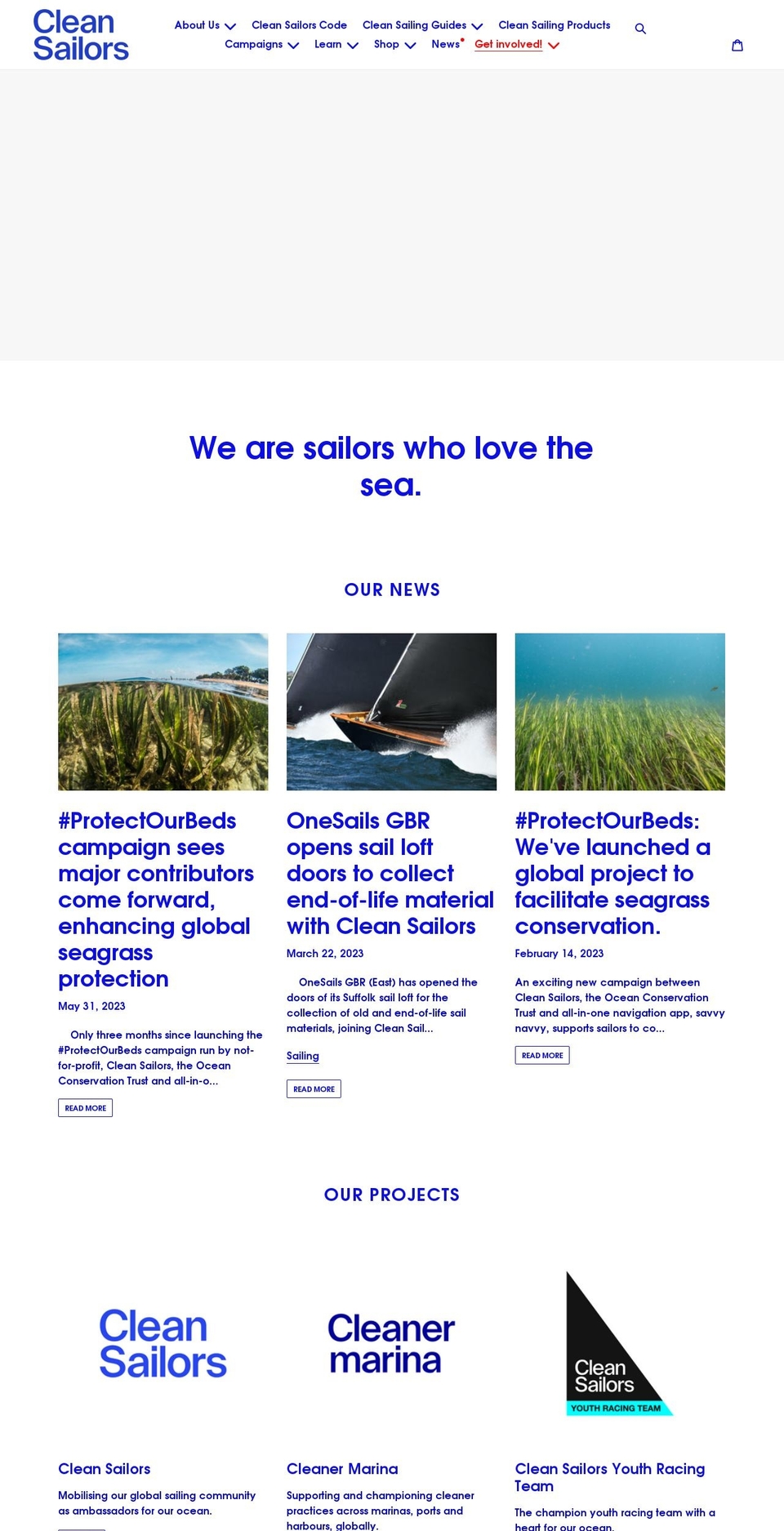cleansailors.com shopify website screenshot