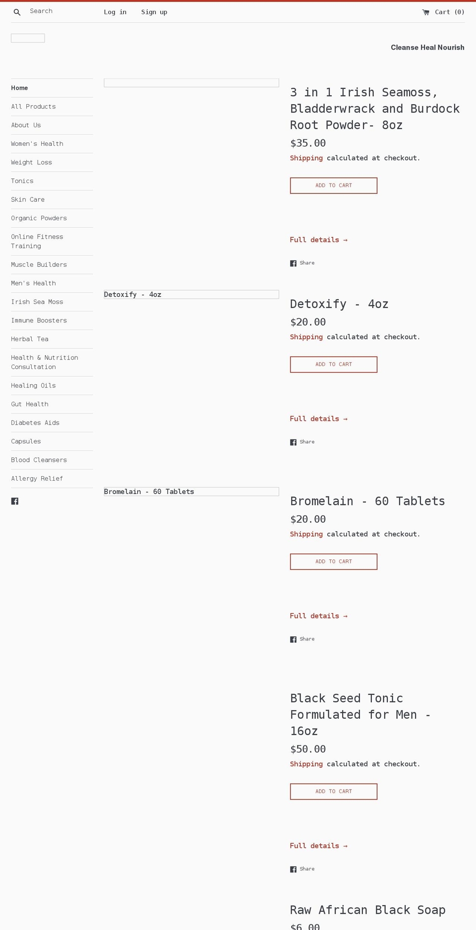 cleansehealnourish.com shopify website screenshot