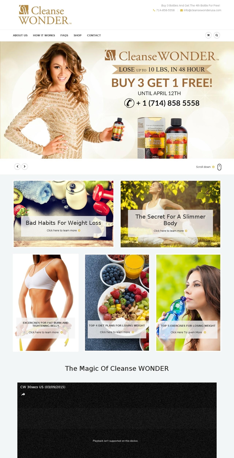 cleansewonderusa.com shopify website screenshot