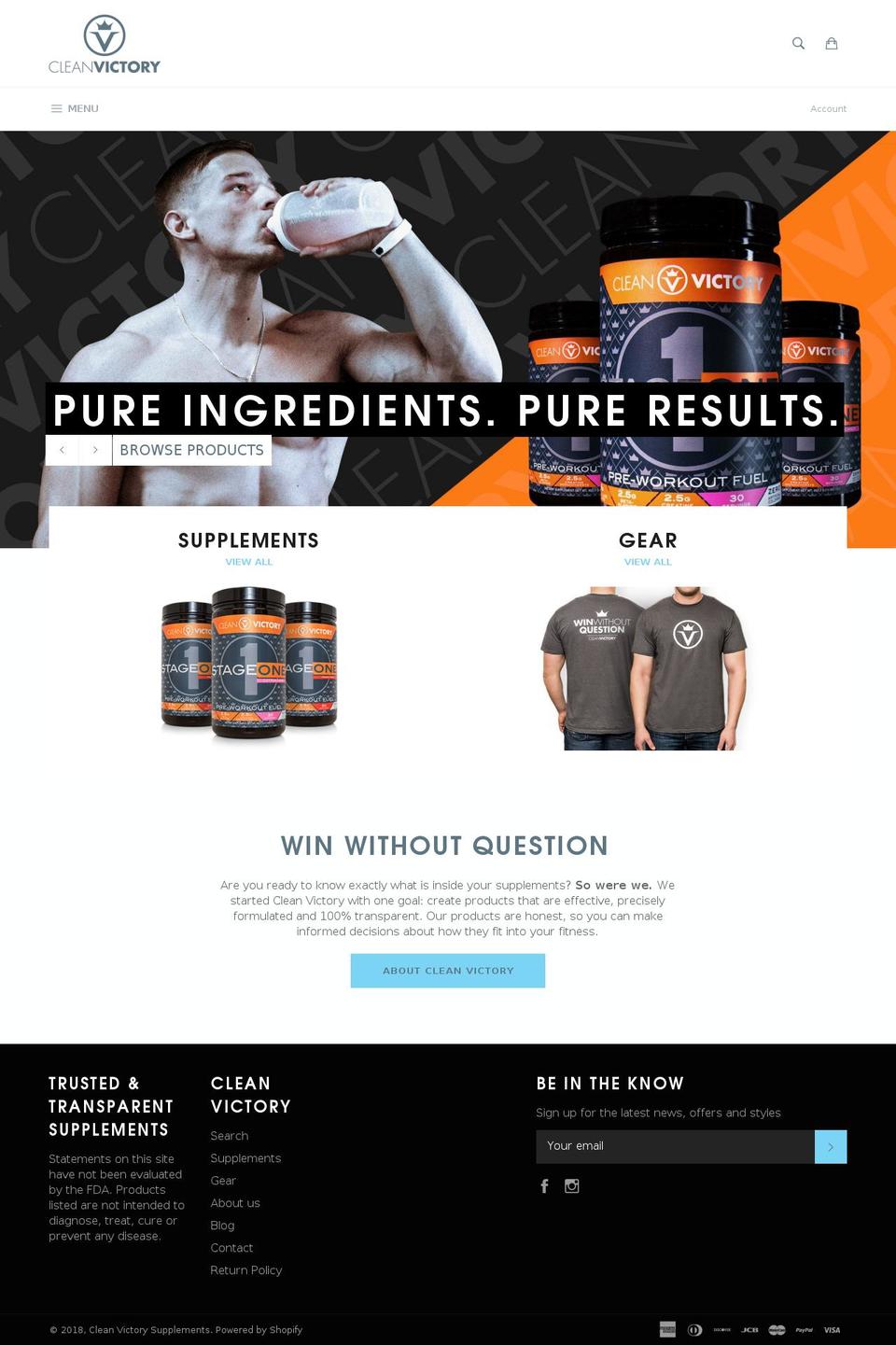 fittdesign-v Shopify theme site example cleanvictorysupplements.com