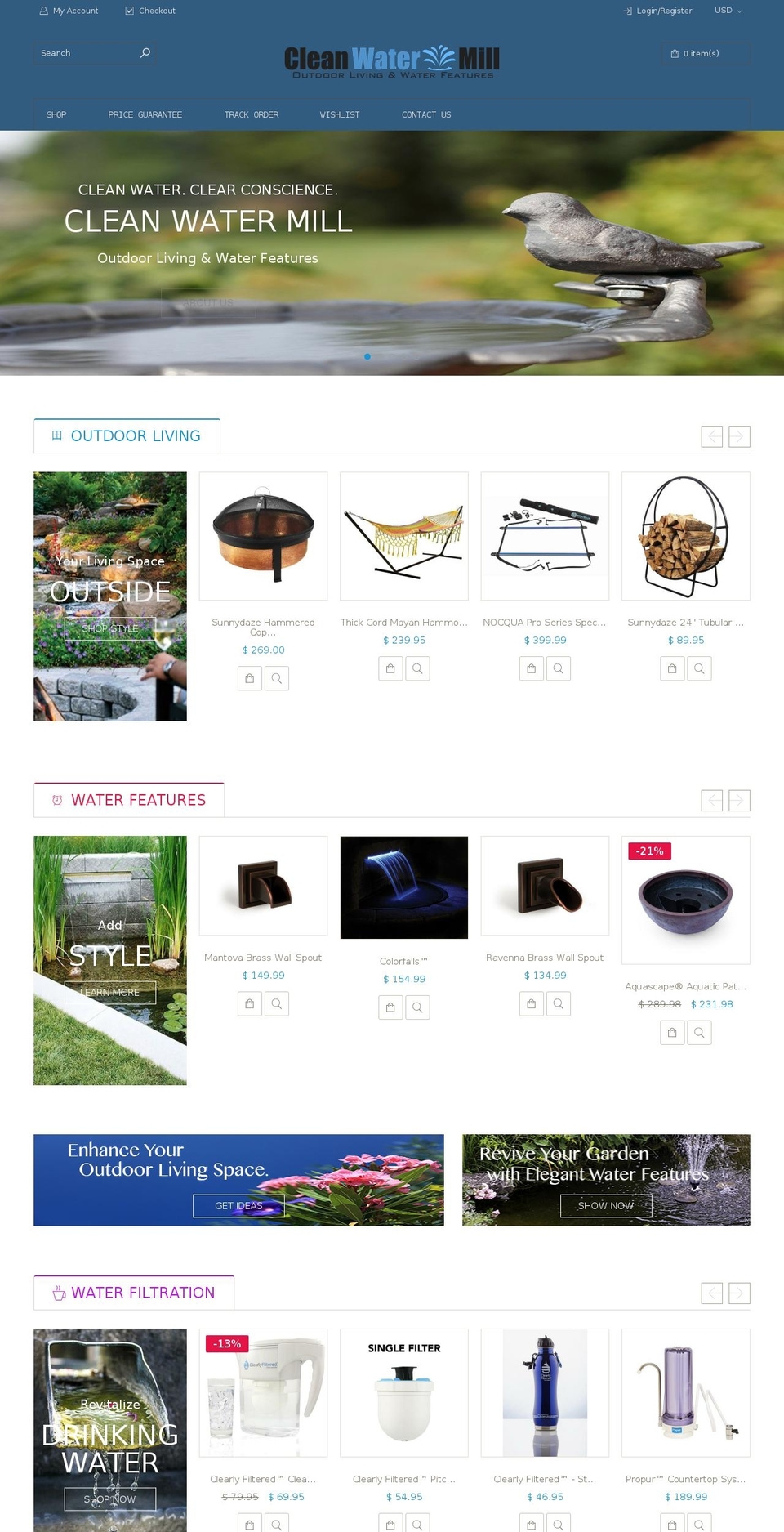 cleanwatermill.com shopify website screenshot