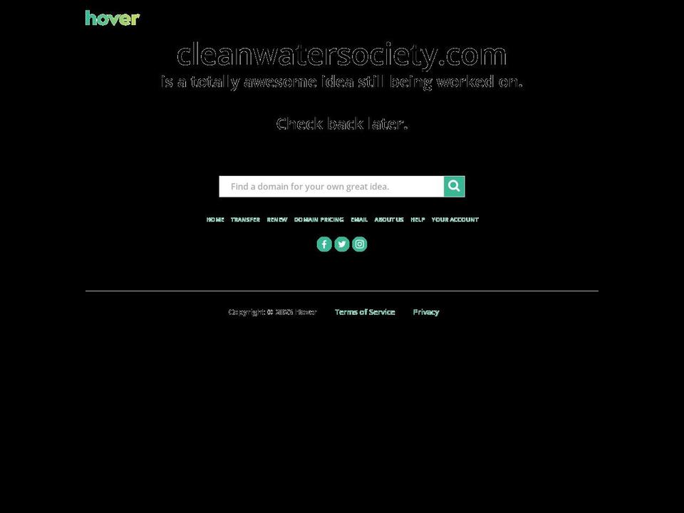 cleanwatersociety.com — Shopify storefront screenshot
