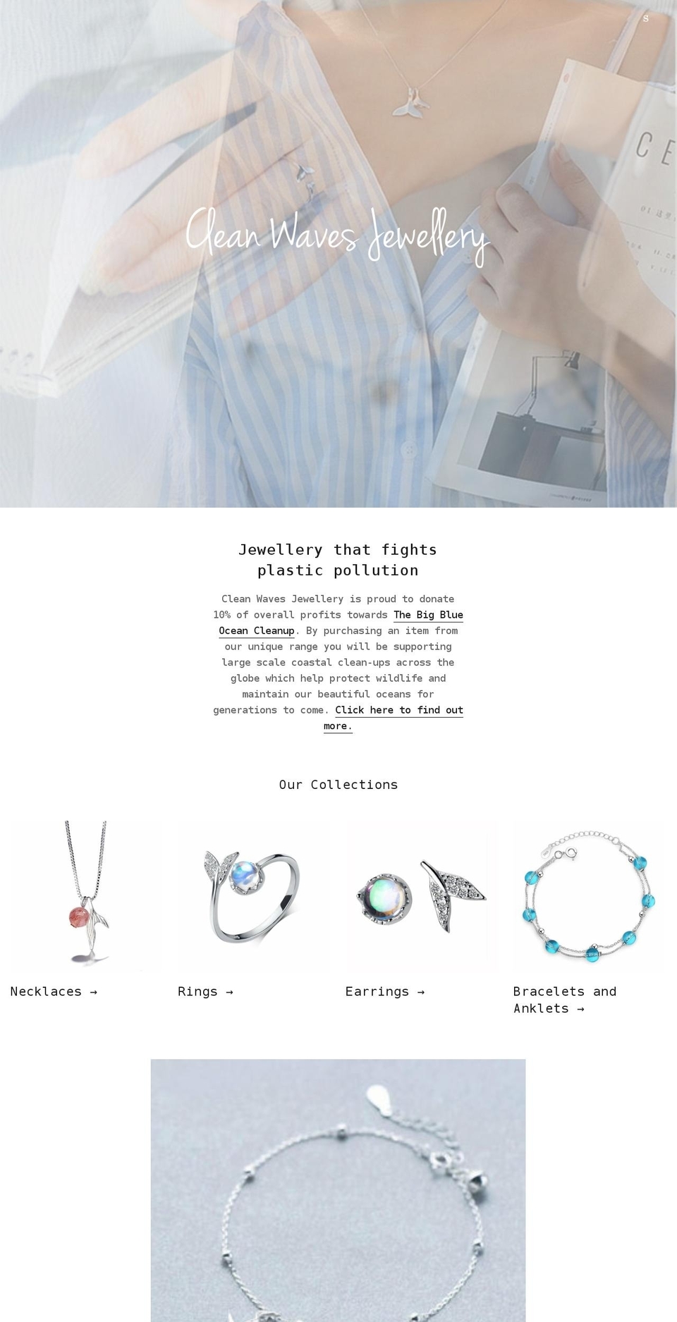 cleanwavesjewellery.com shopify website screenshot