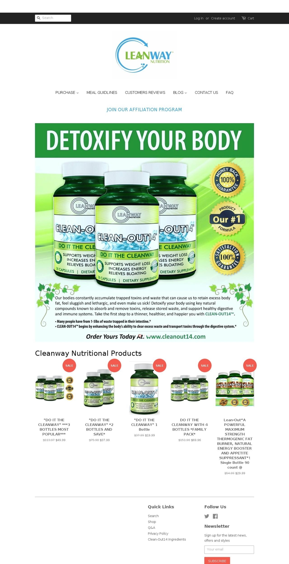 cleanwaynutrition.com shopify website screenshot