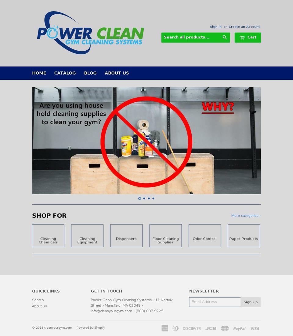cleanyourgym.com — Shopify storefront screenshot