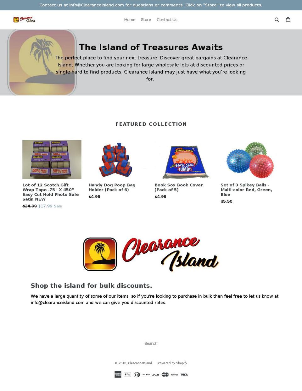clearanceisland.com — Shopify storefront screenshot
