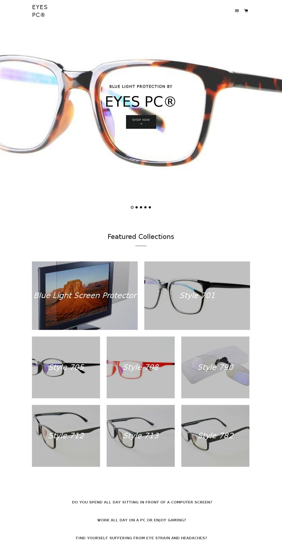 clearbluelens.com — Shopify storefront screenshot