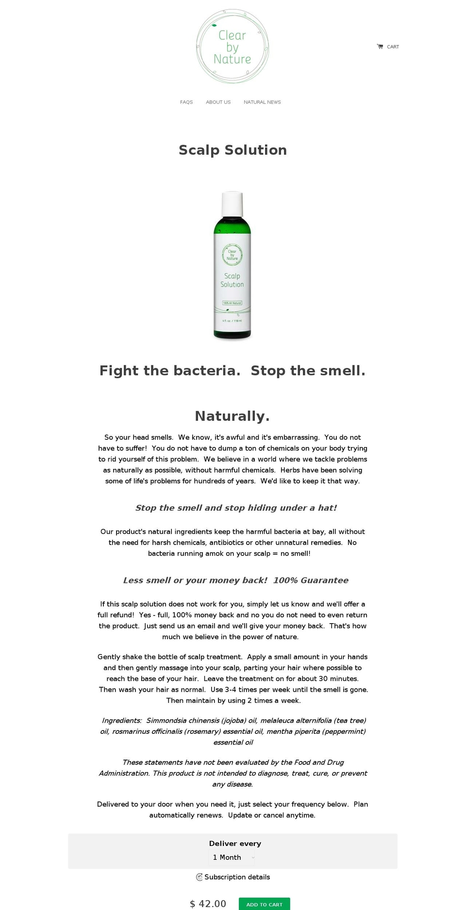 clearbynature.com shopify website screenshot
