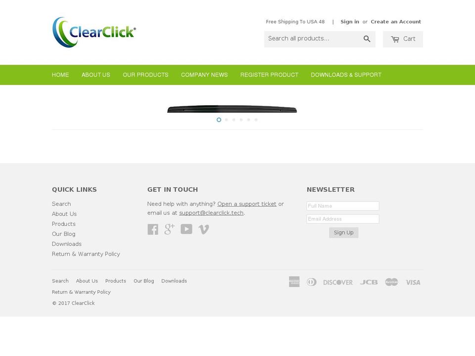 clearclick.tech shopify website screenshot
