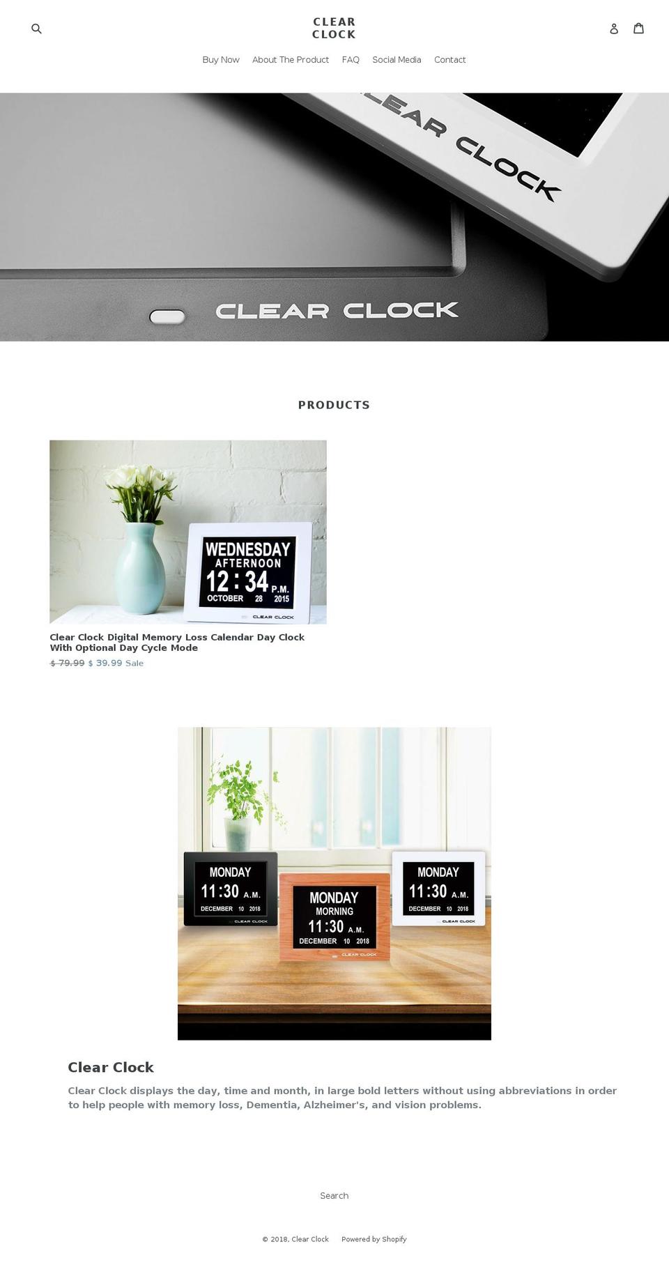 clearclock.com — Shopify storefront screenshot
