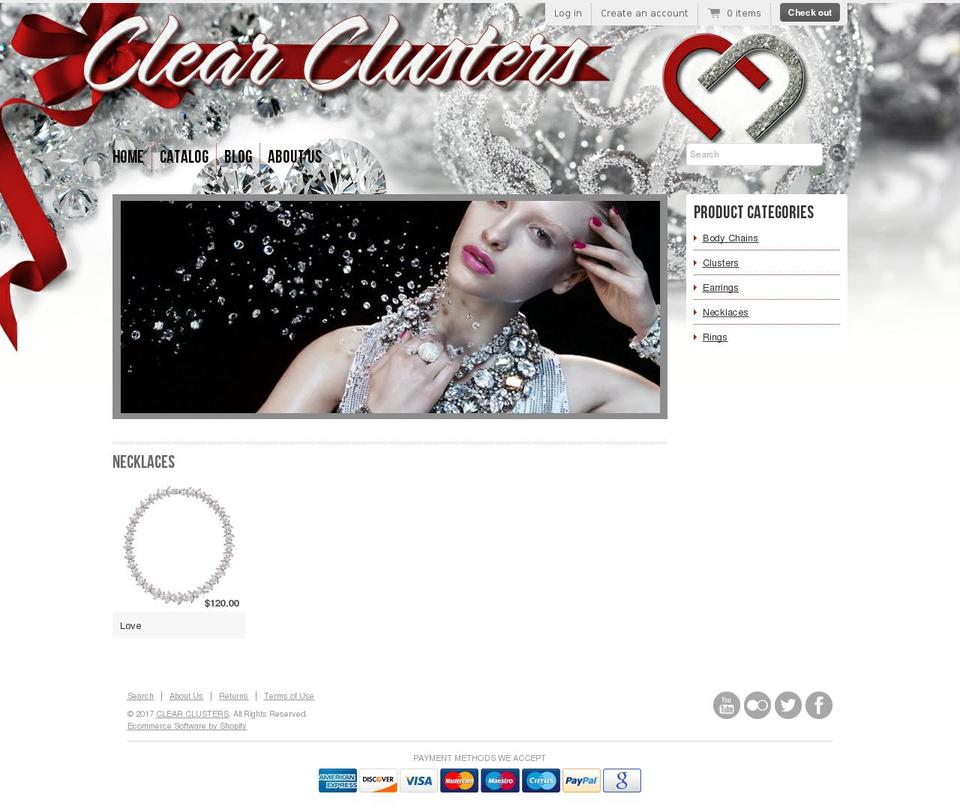 clearclusters.com shopify website screenshot