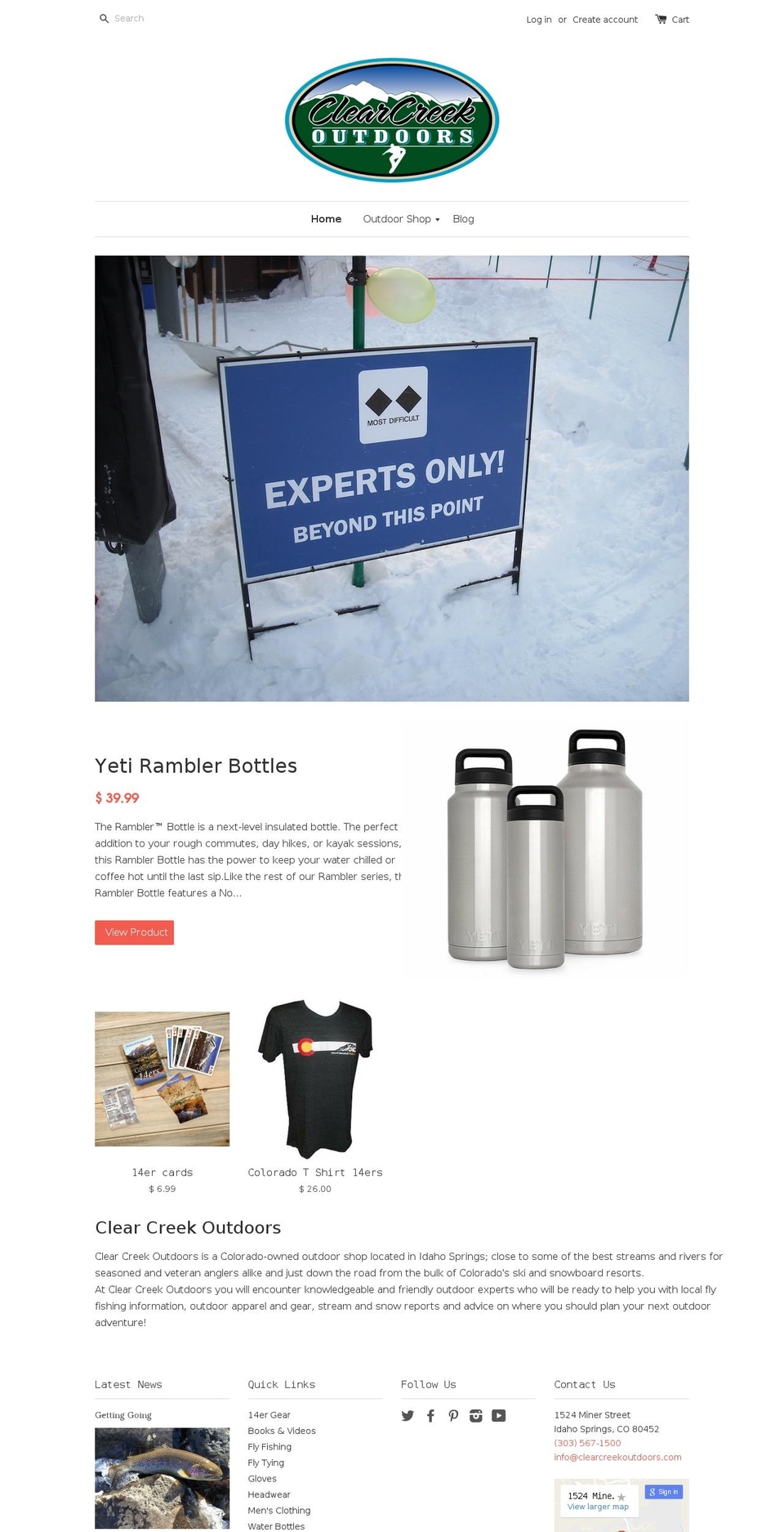 clearcreekoutdoors.com shopify website screenshot
