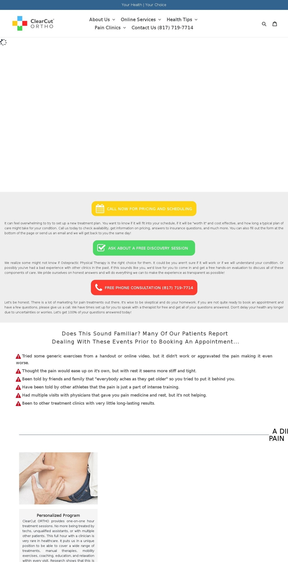 clearcutortho.com — Shopify storefront screenshot
