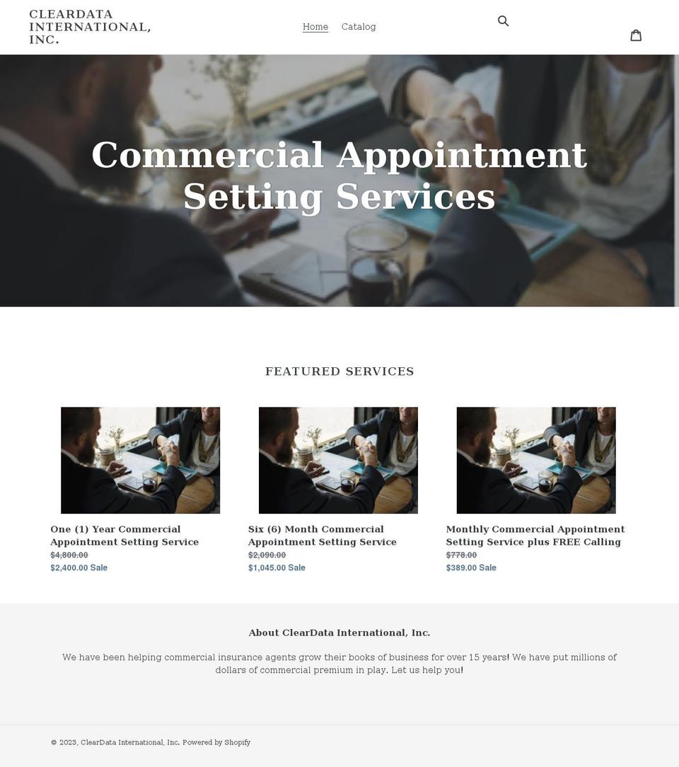 cleardata-international-inc.myshopify.com shopify website screenshot