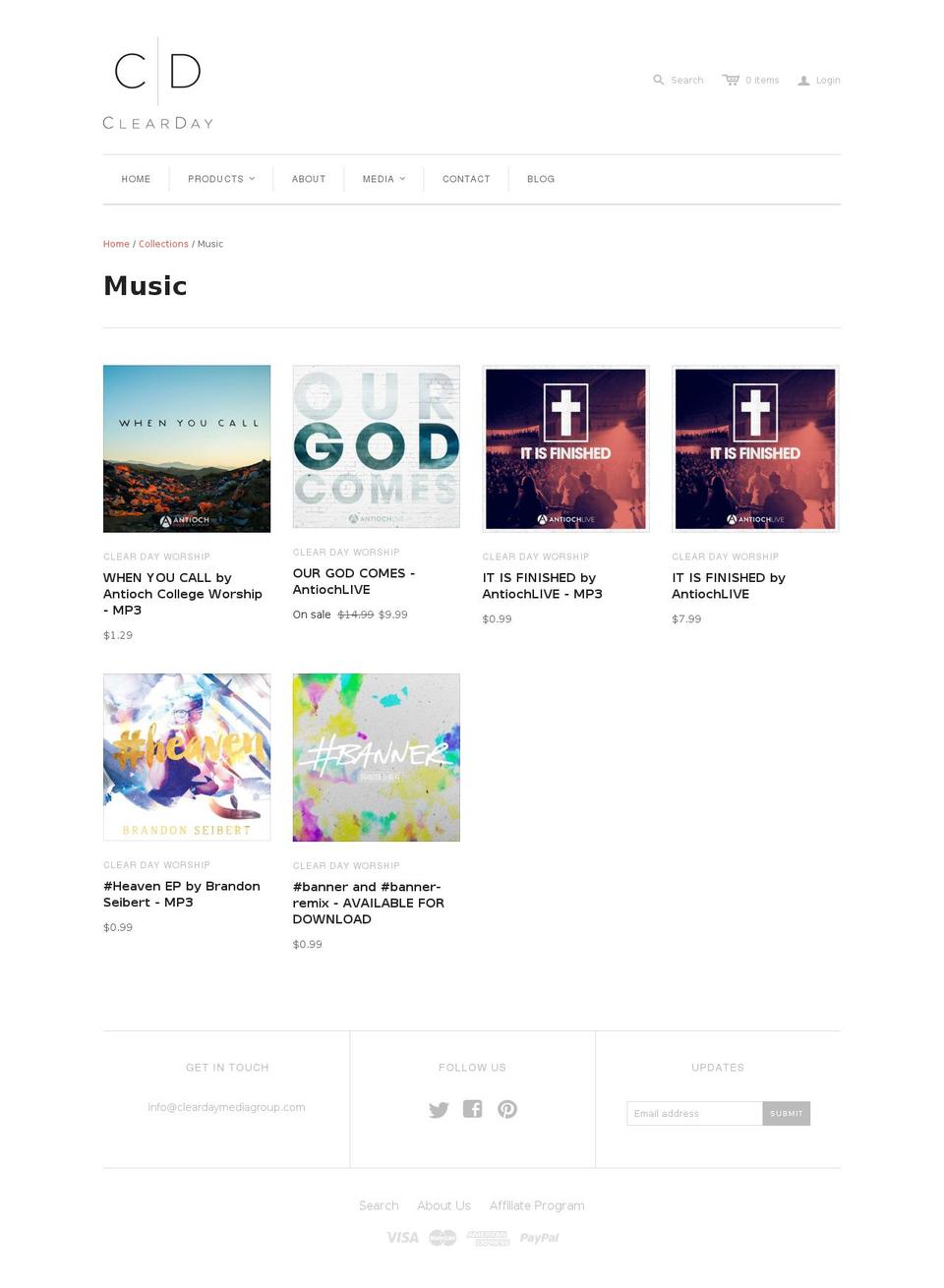 cleardayworship.com shopify website screenshot