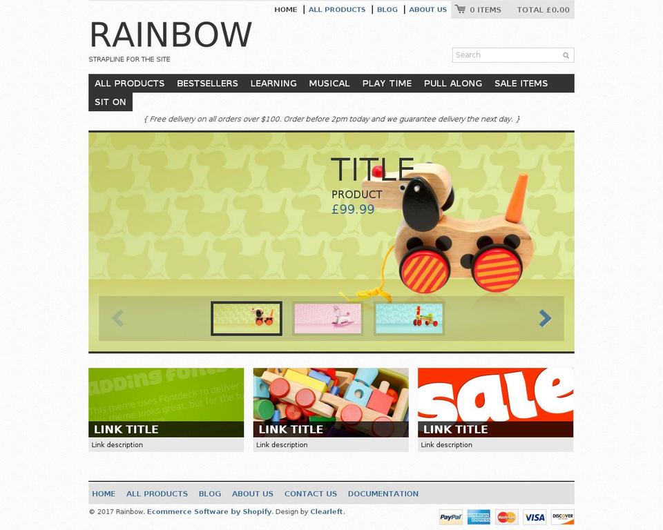 Flex Shopify theme site example clearflex-rainbow.myshopify.com