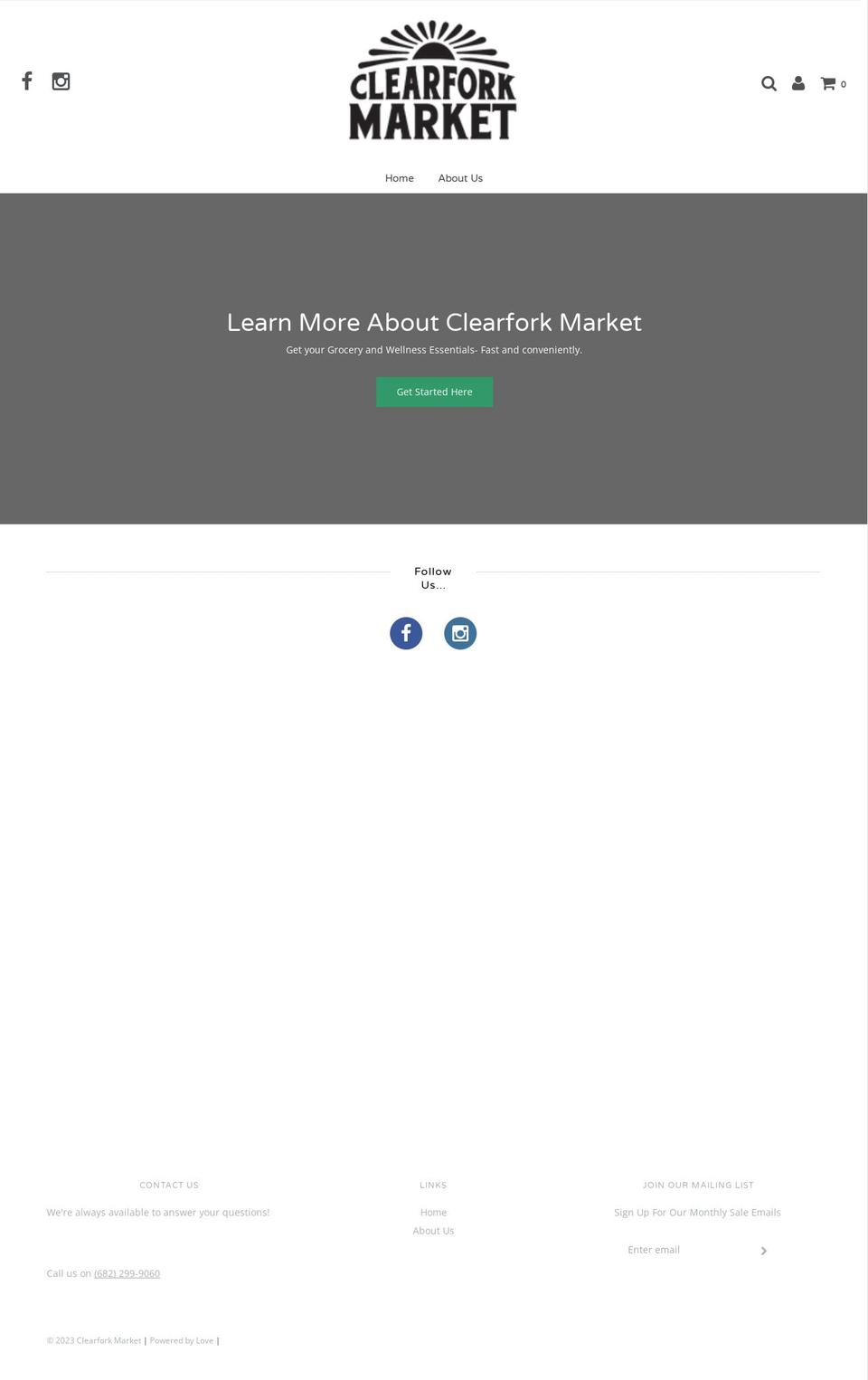 clearforkmarket.com shopify website screenshot