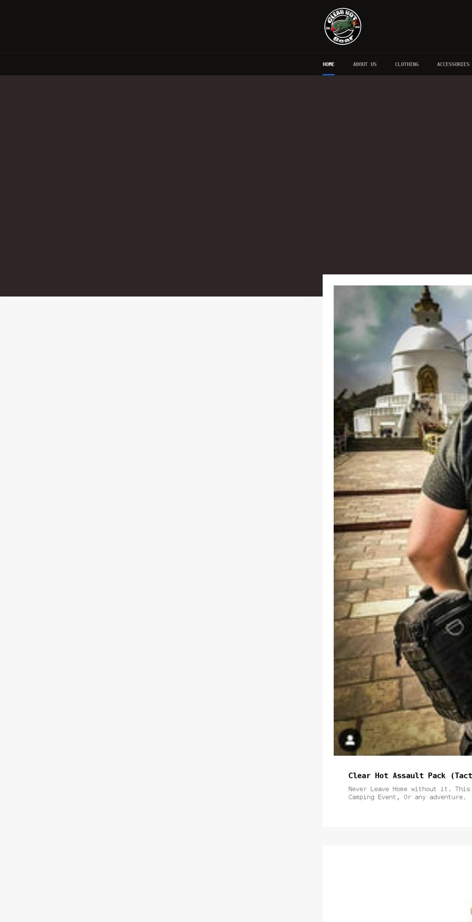 clearhotgear.com shopify website screenshot