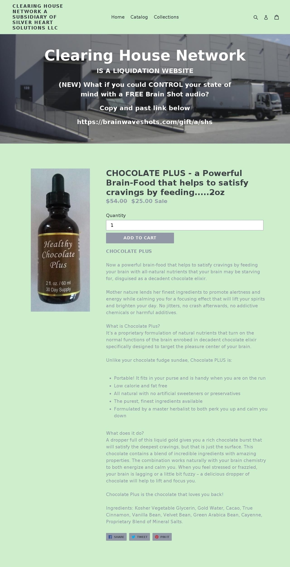 clearinghousenetwork.com shopify website screenshot