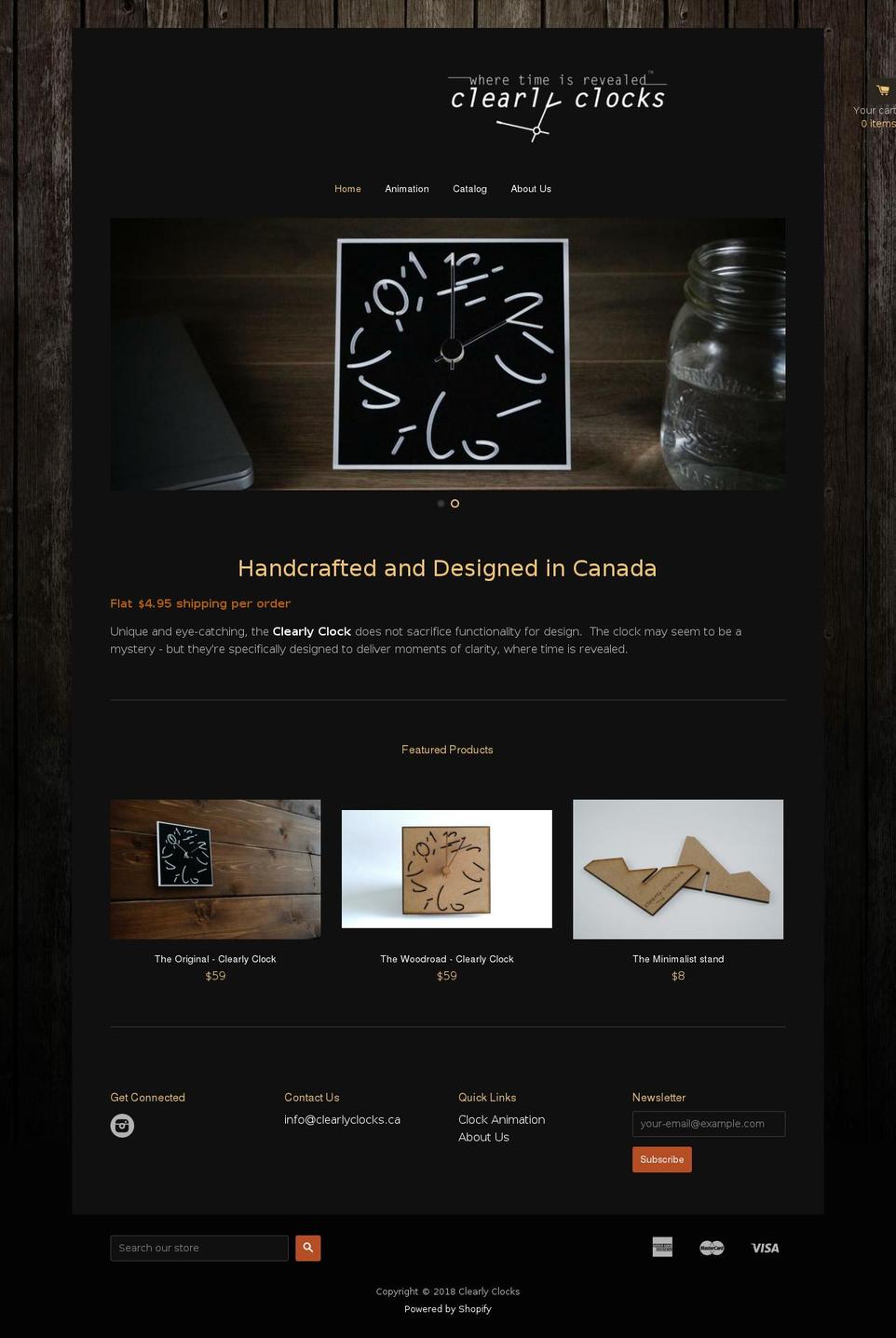 clearlyclocks.ca shopify website screenshot