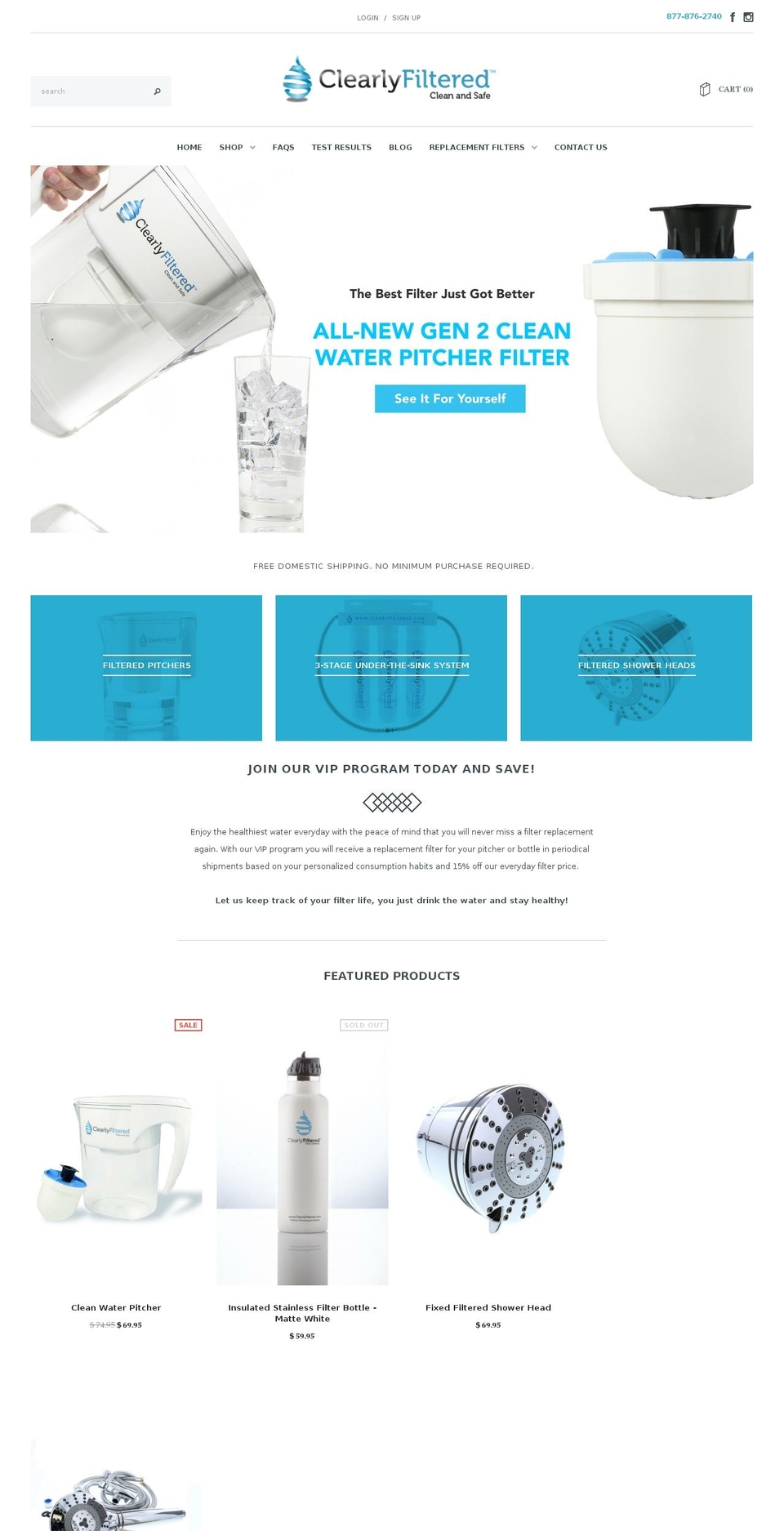 Avenue Shopify theme site example clearlyfiltered.com