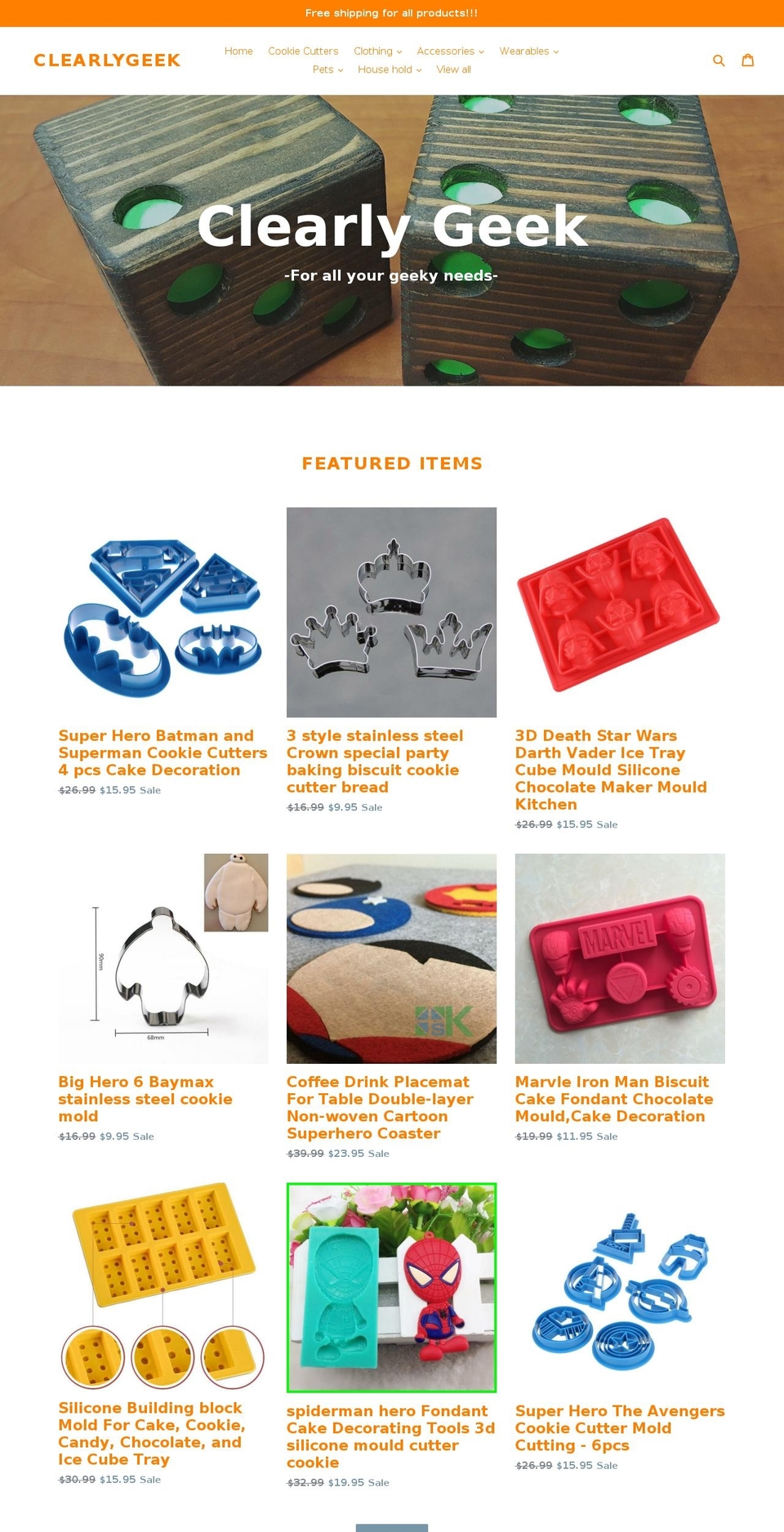 clearlygeek.com shopify website screenshot