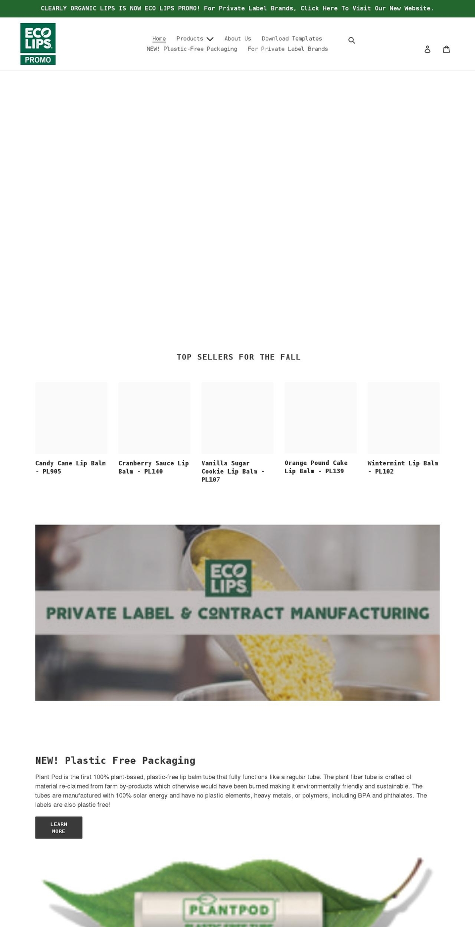 clearlyorganiclips.com shopify website screenshot