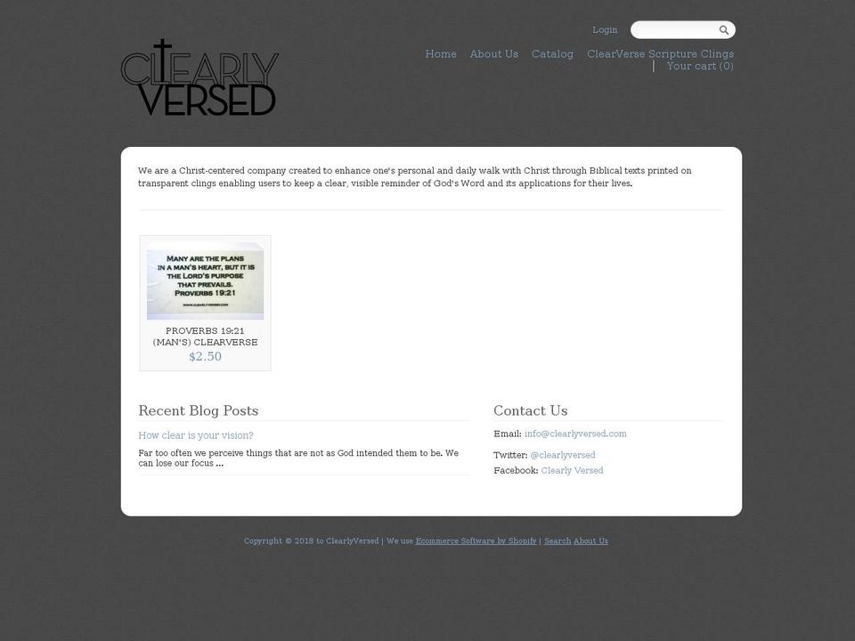 Woodland Shopify theme site example clearlyversed.com