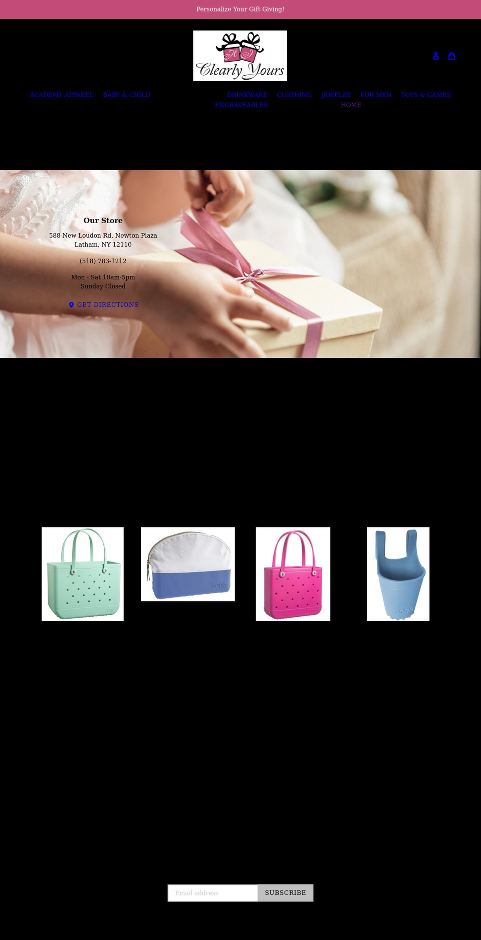 clearlyyoursgifts.com shopify website screenshot