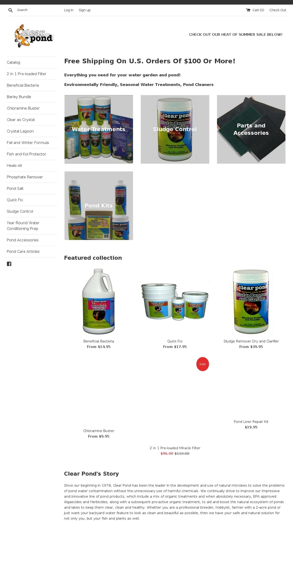 clearpond.com — Shopify storefront screenshot
