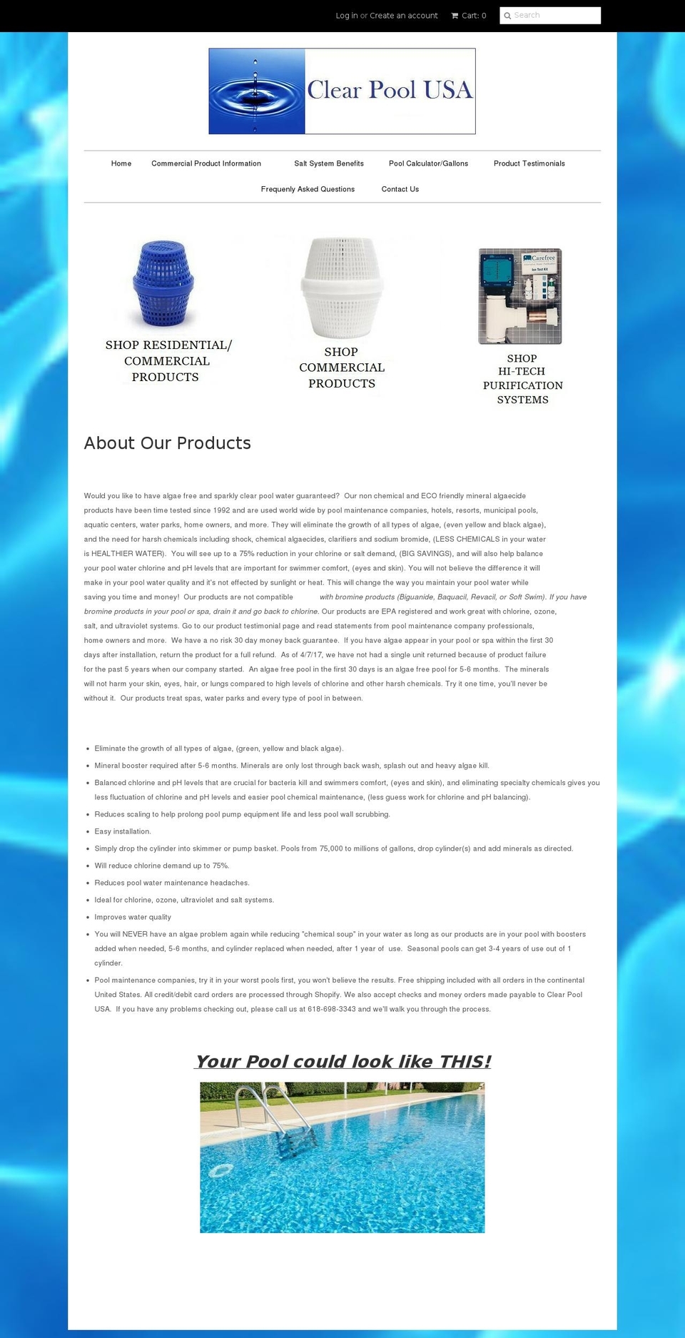 clearpoolusa.com shopify website screenshot