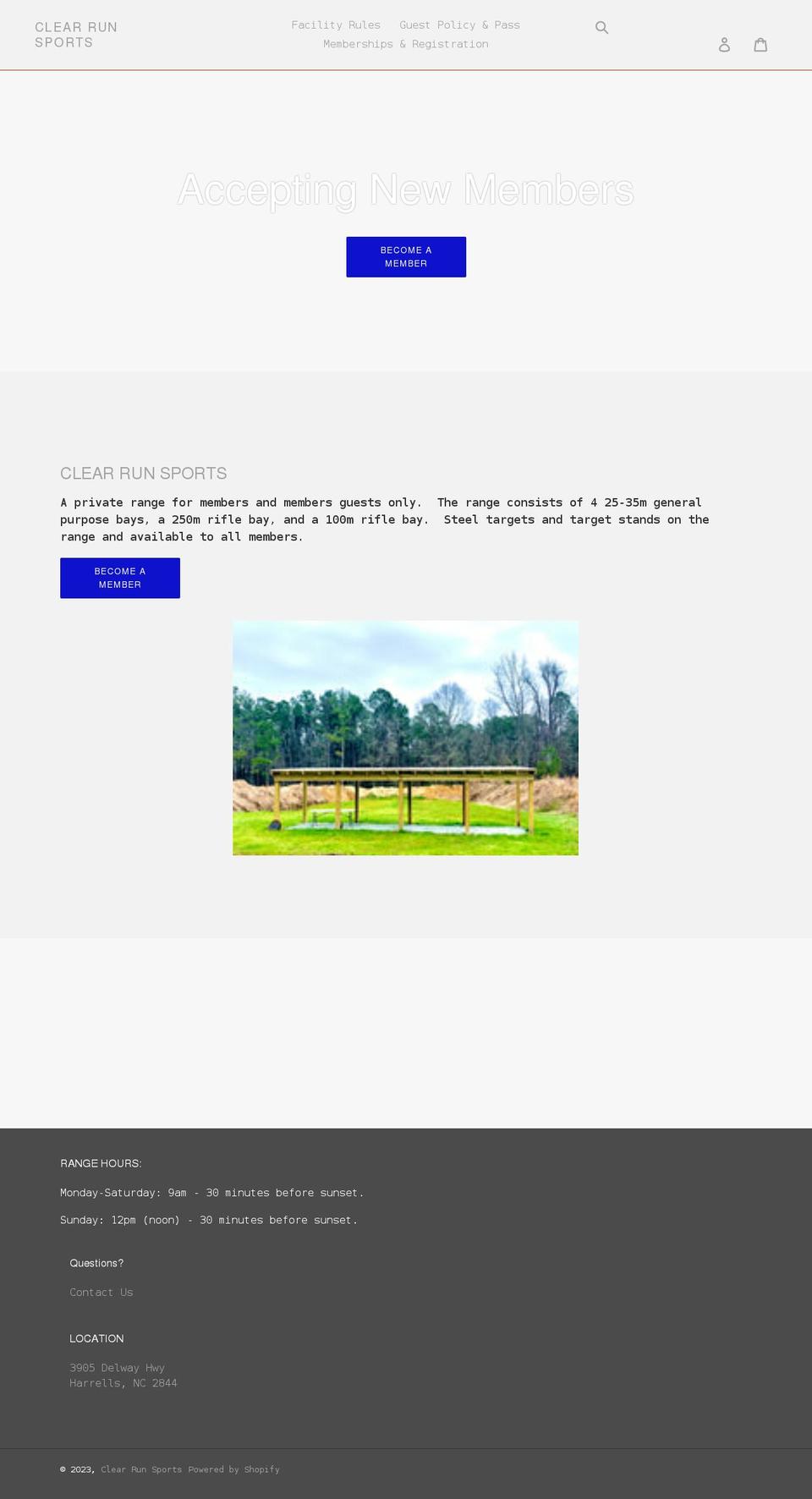 clearrunsports.com shopify website screenshot