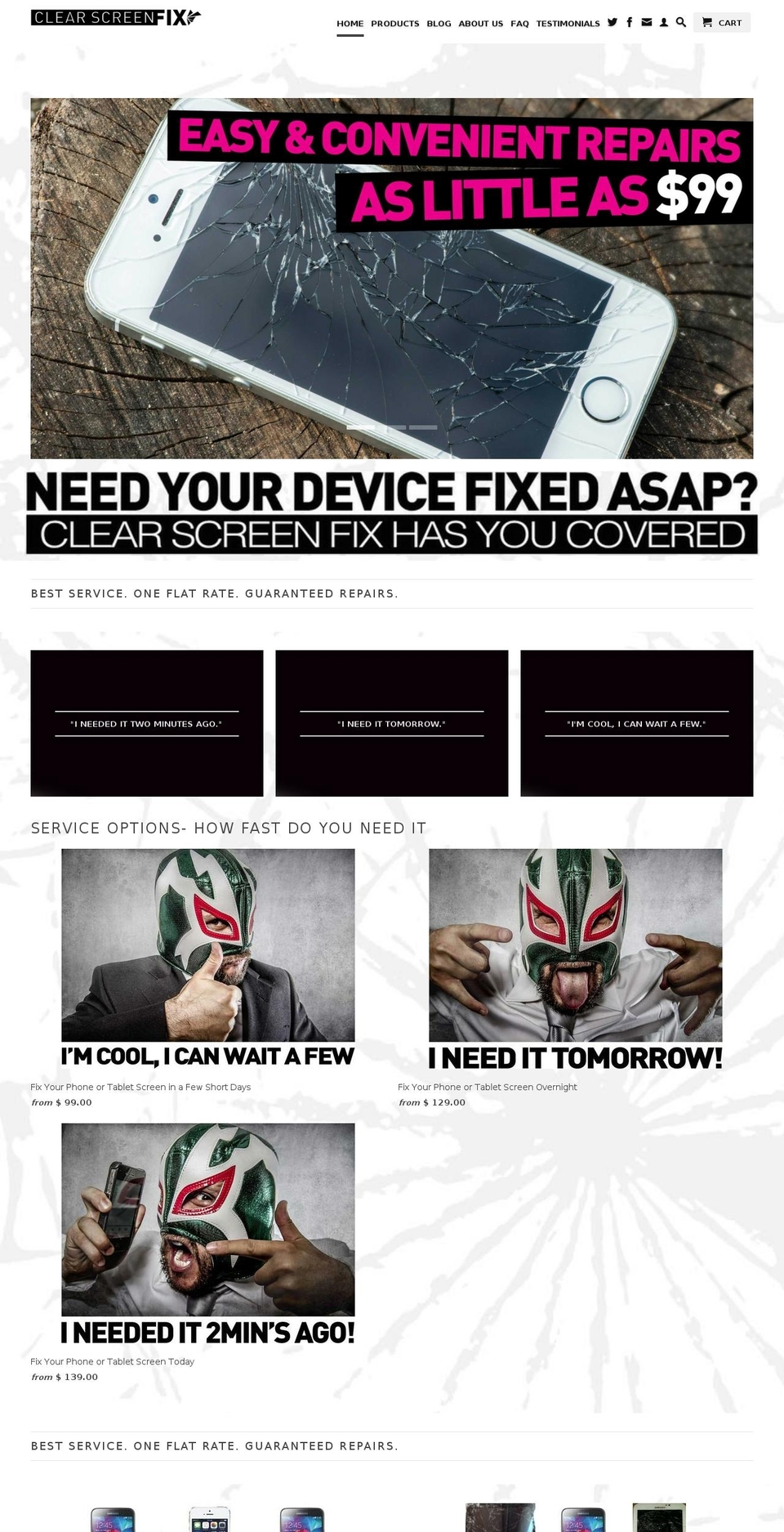 clearscreenfix.com shopify website screenshot