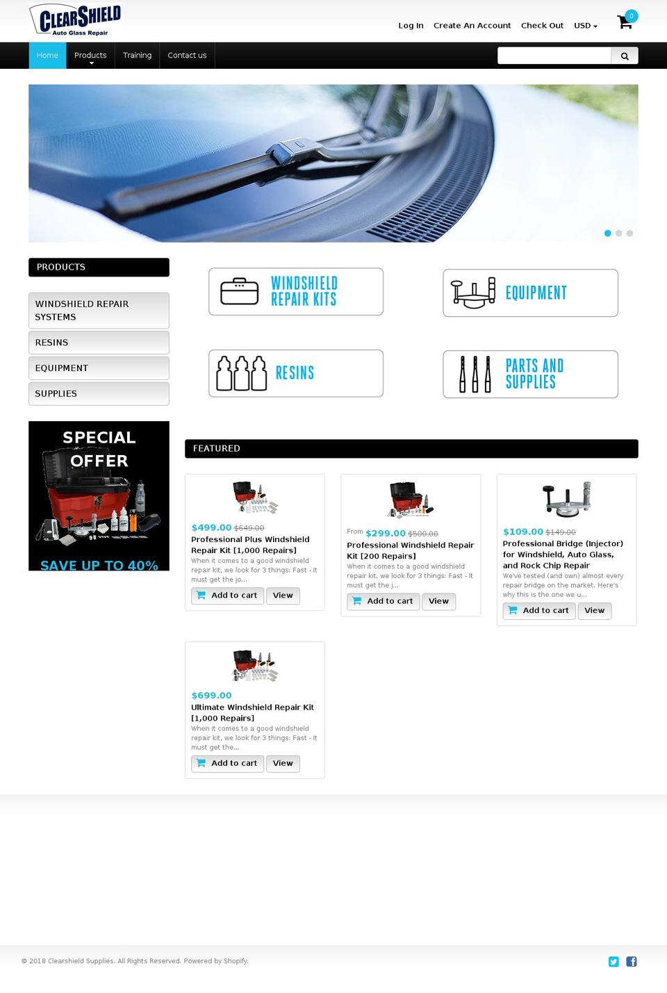 clearshieldsupplies.com shopify website screenshot